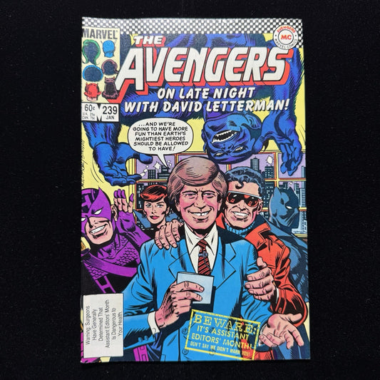 Avengers 239 - Appearance By David Letterman -   Copper Age Marvel Comics 1984