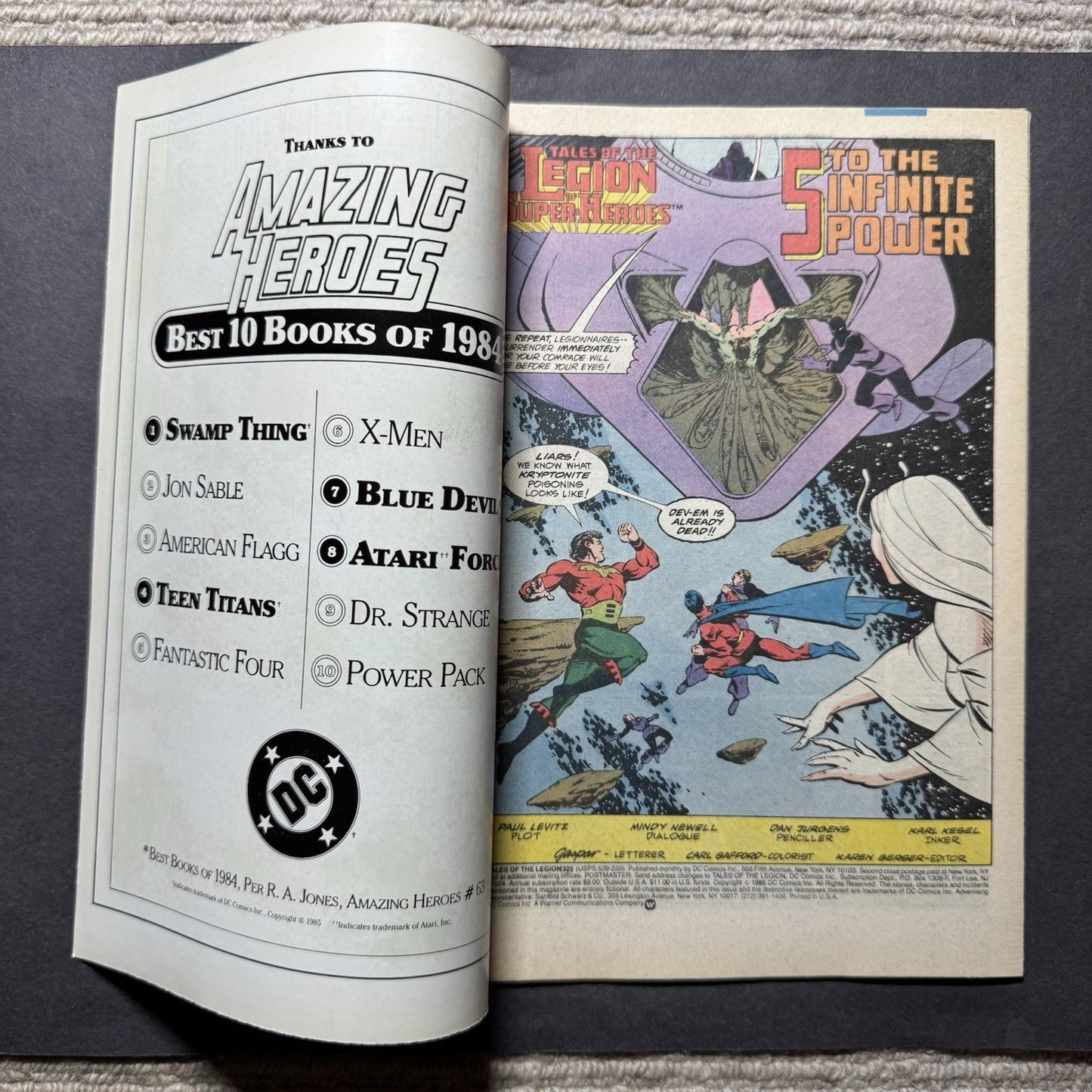 Legion Of Super-Heroes 325 - Copper Age Dc Comics 1985