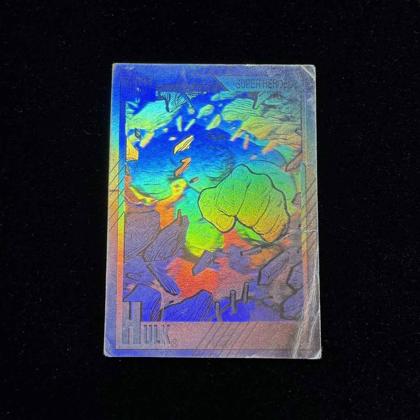 1991 Marvel Universe Hulk Hologram H-2 ImpelVintage Insert Card 90s Marvel