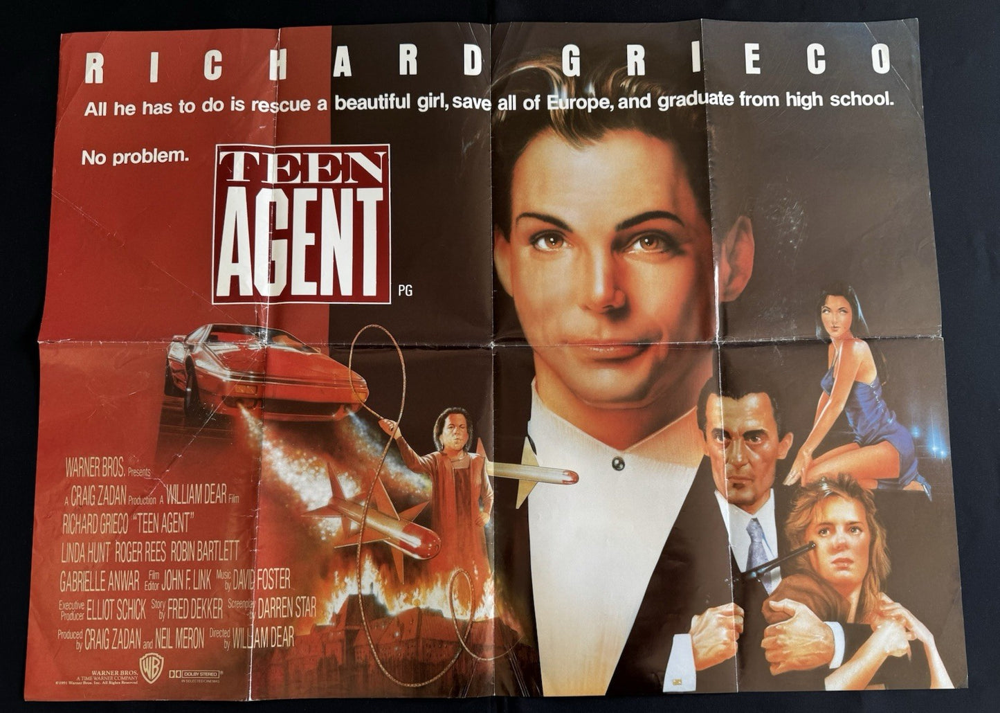 Teen Agent 1991 - Original UK Quad Movie Poster - Folded