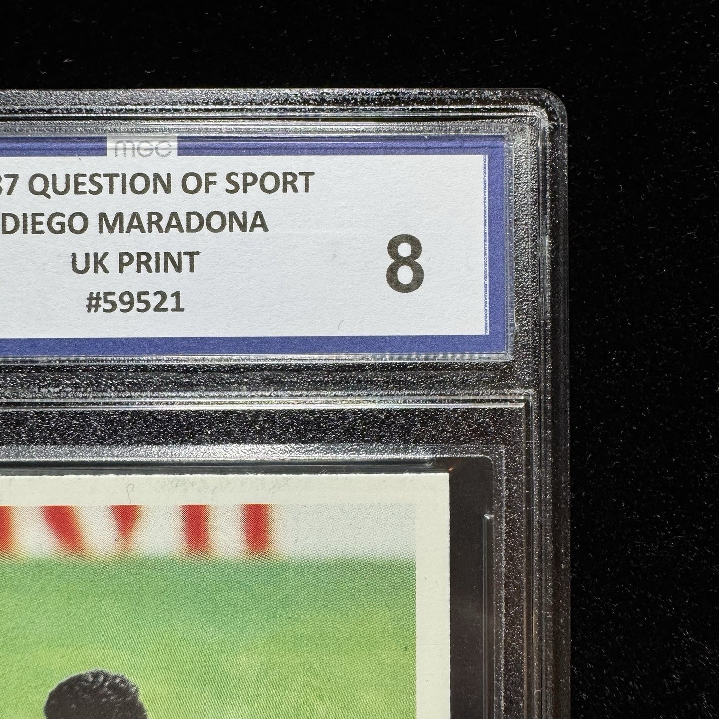 1987 Question of Sport Diego Maradona UK PrintMGC 8 Graded Card