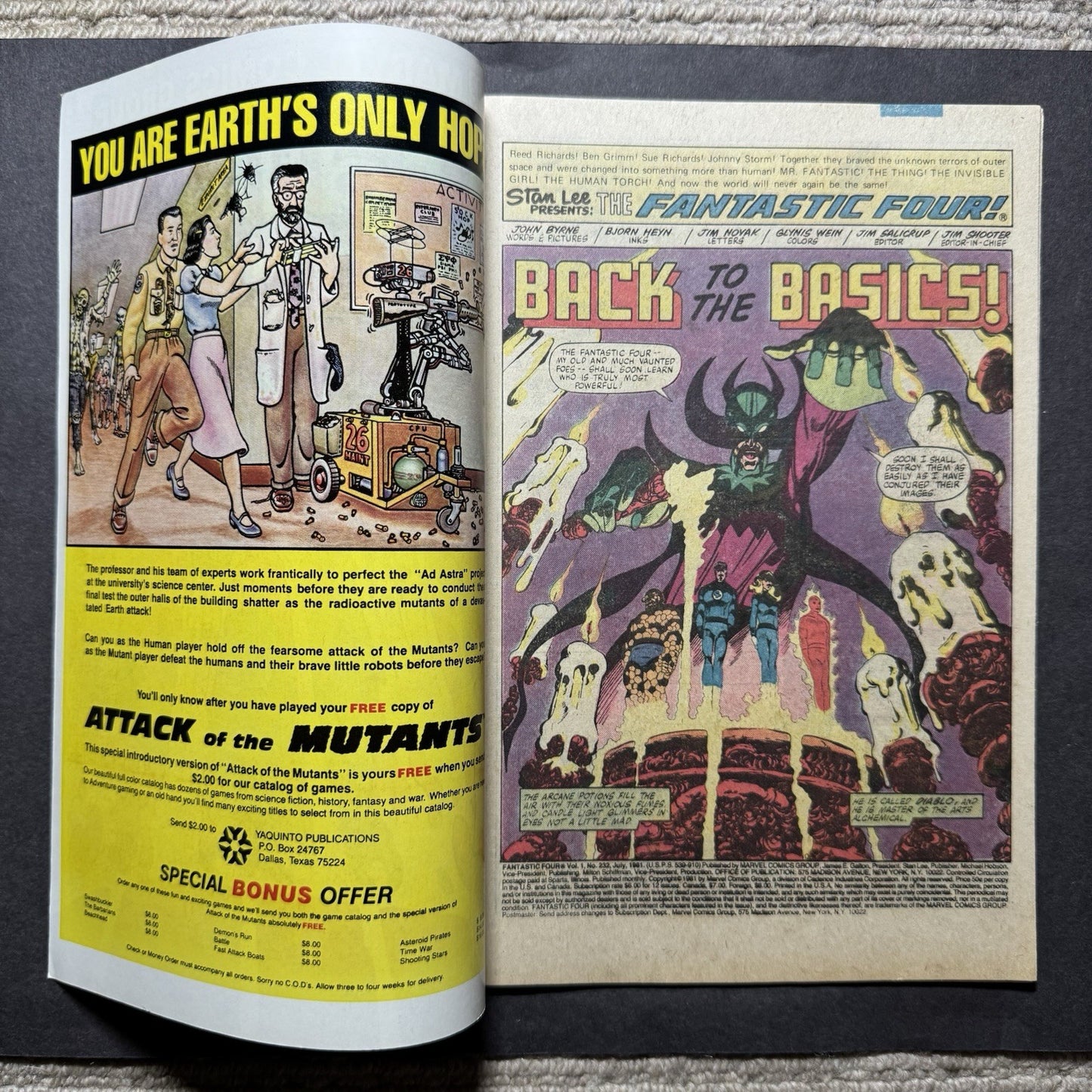 Fantastic Four 232 - 1st Appearance Of Elementals Of Doom - Bronze Age 1981