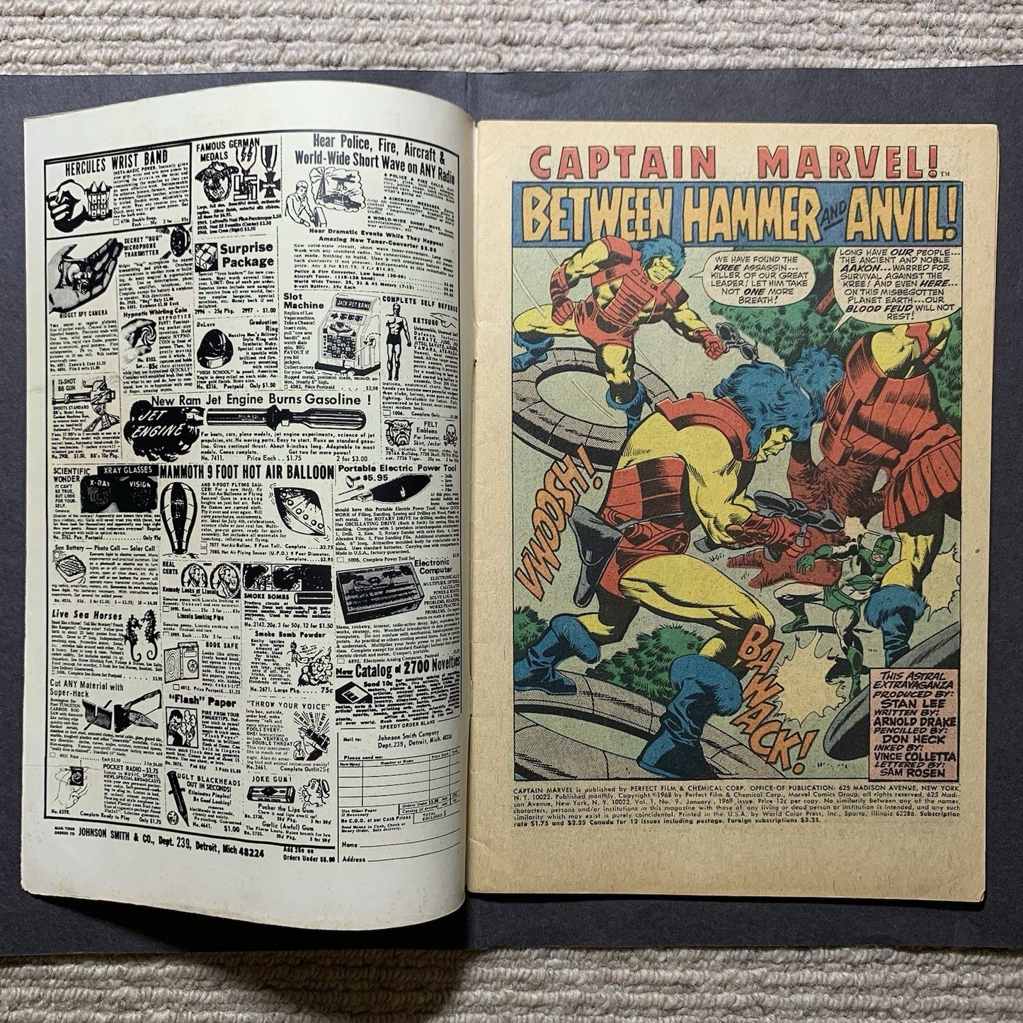 Captain Marvel 9/ Silver Age Marvel Comics 1969