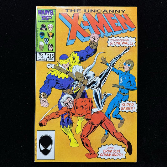 Uncanny X-Men 215 - 1st Appearance Of Stonewall - Copper Age Marvel Comics 1987