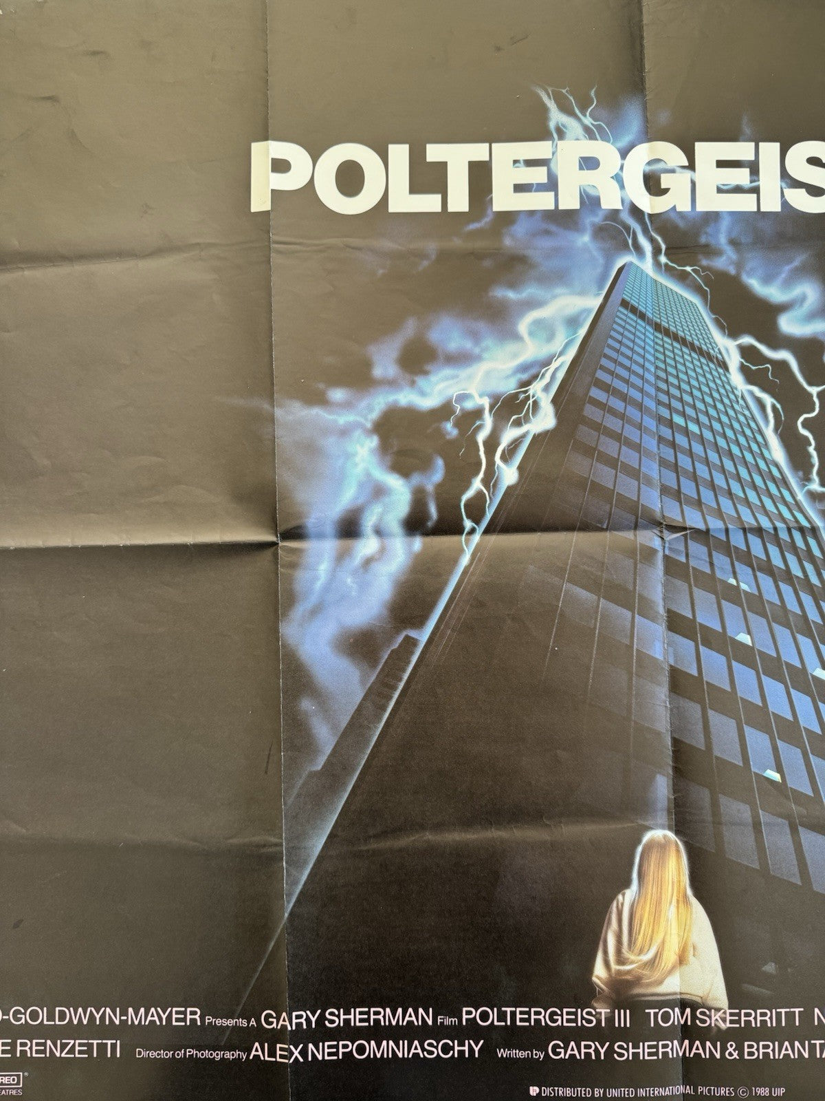 Poltergeist III 1988 - Original UK Quad Poster - Horror Classic - Folded