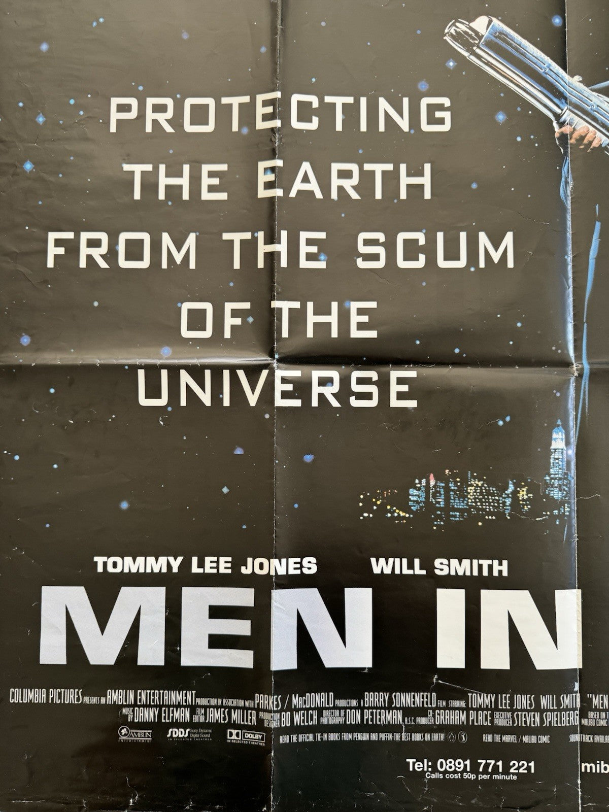 Men in Black 1997 - Original UK Quad Poster – Folded – Vintage Double Sided