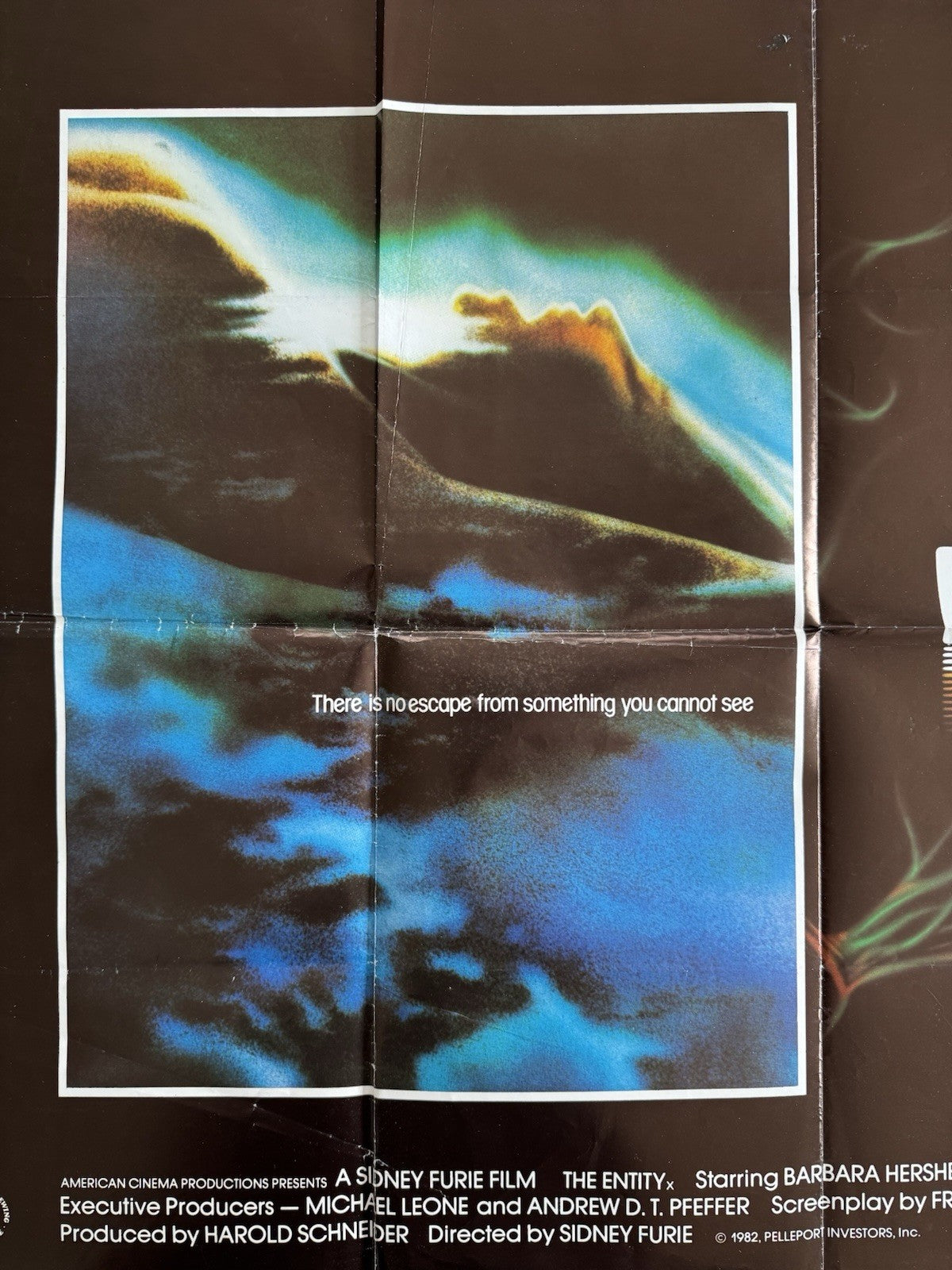 The Entity 1982 - Original UK Quad Cinema Poster - Horror Classic - Folded