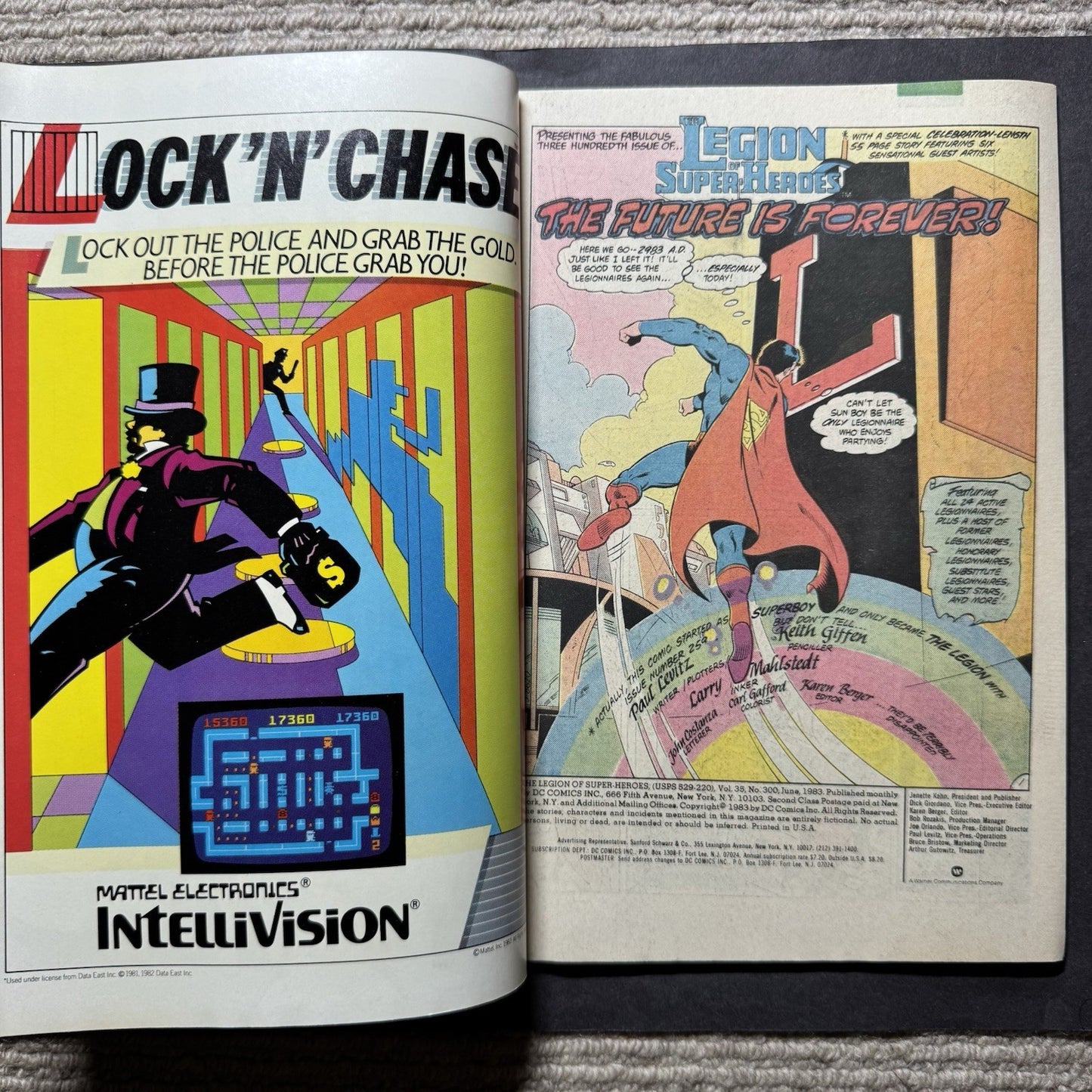 Legion Of Super-Heroes 300 - 1st Cameo App Of Garfield - Bronze Age Dc 1982