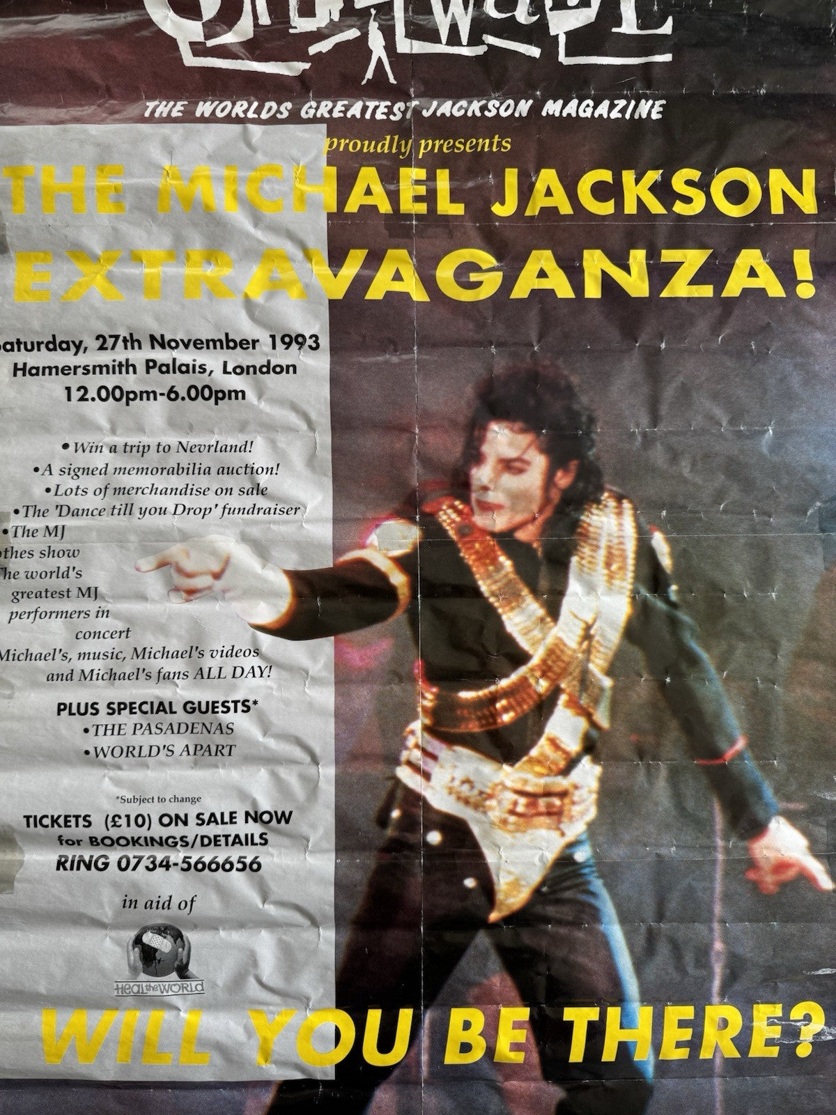 Michael Jackson Off The Wall Extravaganza 1993 Vintage Poster Pull Out