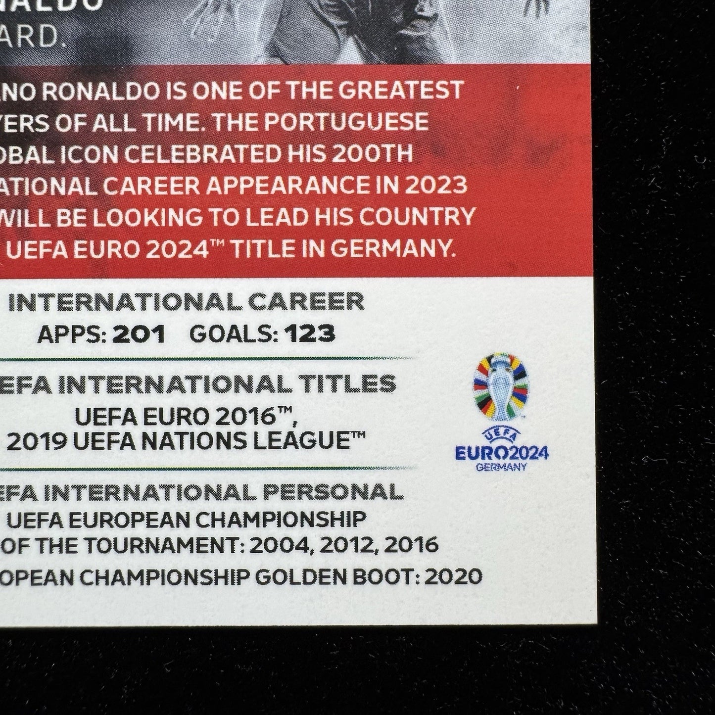 Cristiano Ronaldo Career Celebration Ultra Rare Topps Match Attax Euro 2024