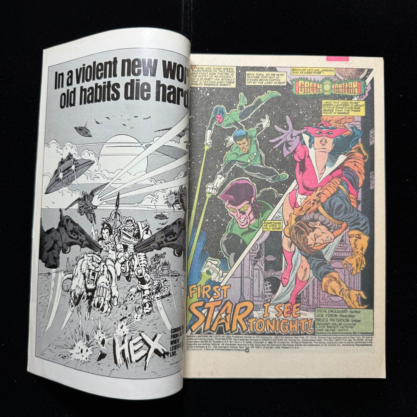 Green Lantern 192 - Origin Of Star Sapphire - Copper Age Dc Comics 1985