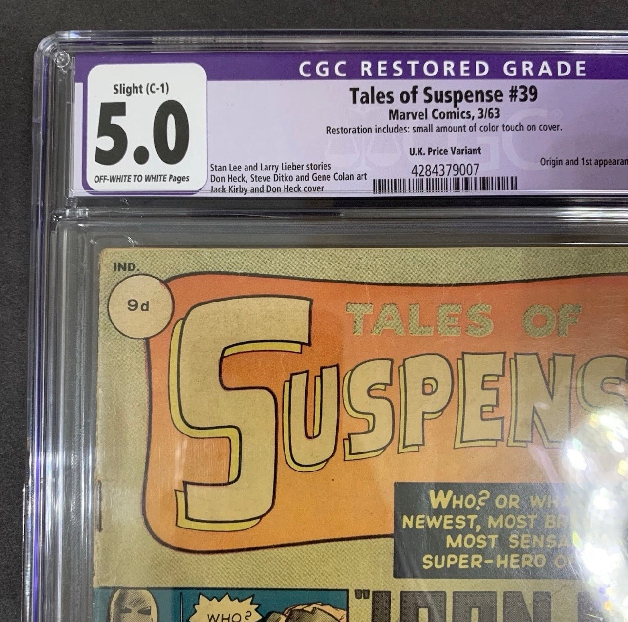 Tales Of Suspense 39/ CGC 5.0 Restored (purple Label)/ Marvel Comics 1963
