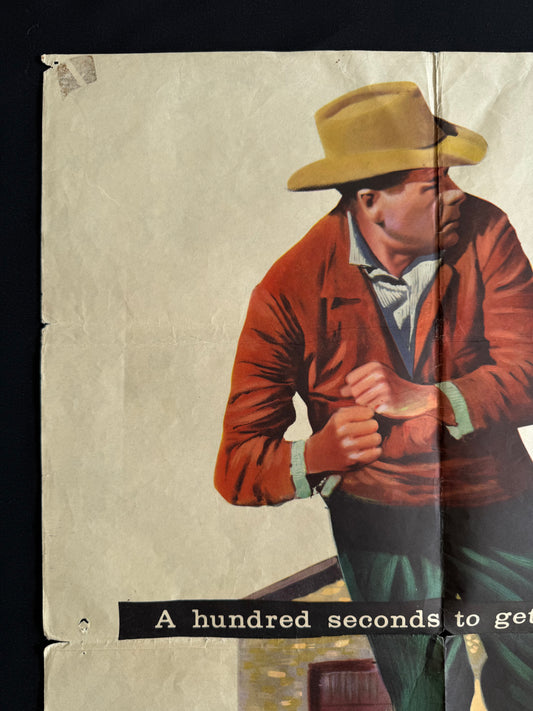 3:10 To Yuma 1957 - Original UK Quad Cinema Poster - Glenn Ford Western - Folded