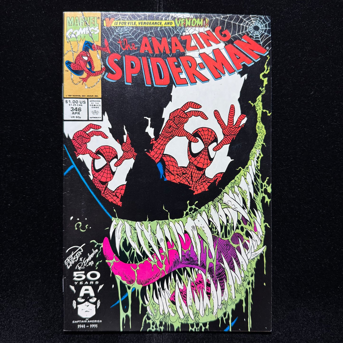 Amazing Spider-Man 346 - Iconic Cover By Erik Larsen - Copper Age Marvel 1991