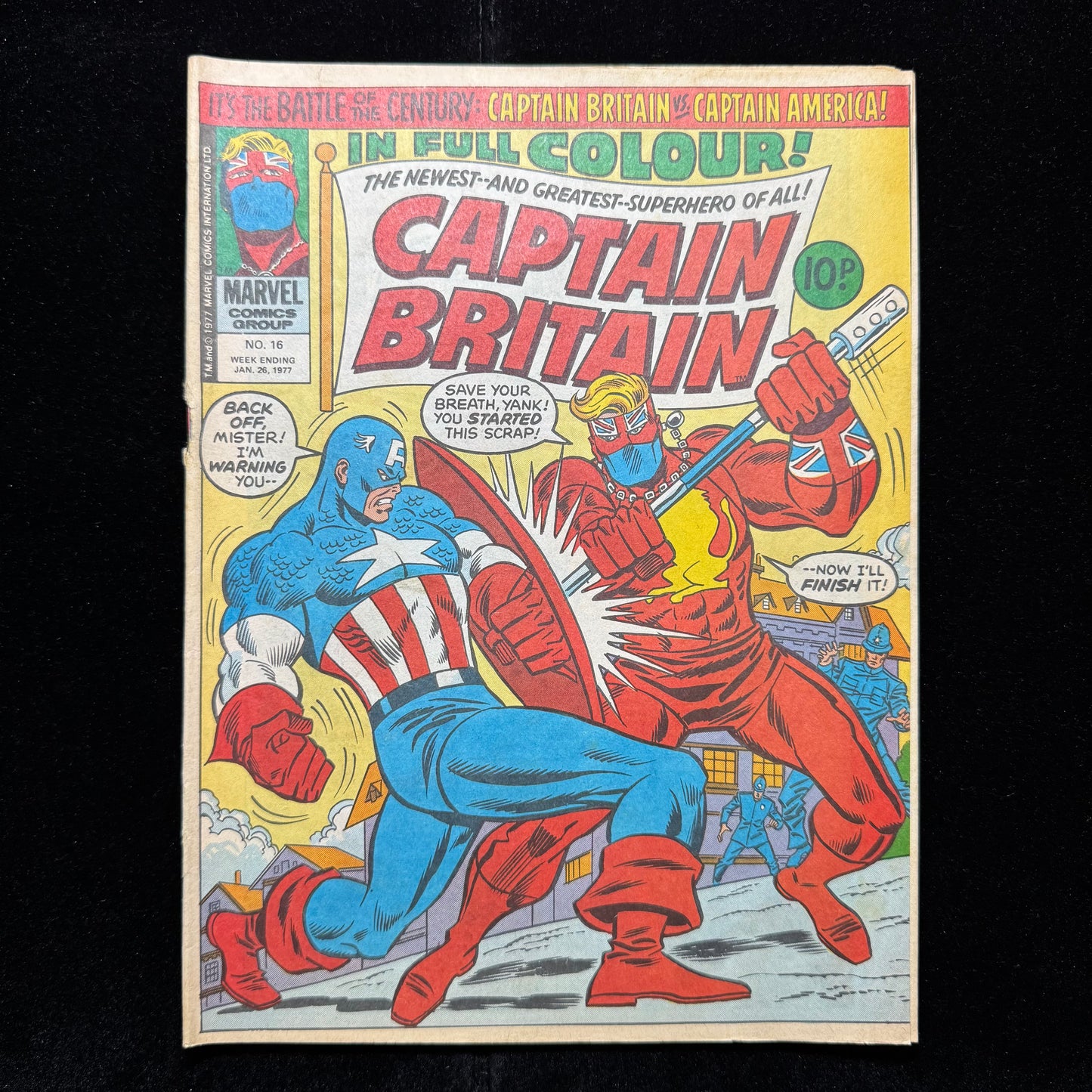 Captain Britain 16 - 1st Meeting Of Cap Britain & Cap America - Bronze Age 1977