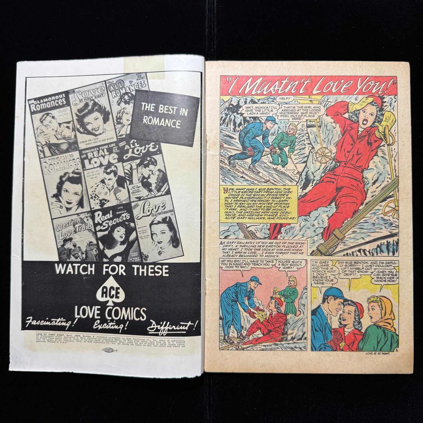 Love At First Sight 4 - Scarce Golden Age Romance Ace Comics 1950