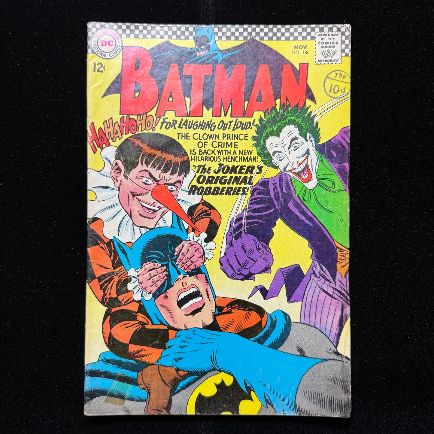 Batman 186 - 1st Appearance Of Gaggy The Clown - Silver Age Dc Comics 1966