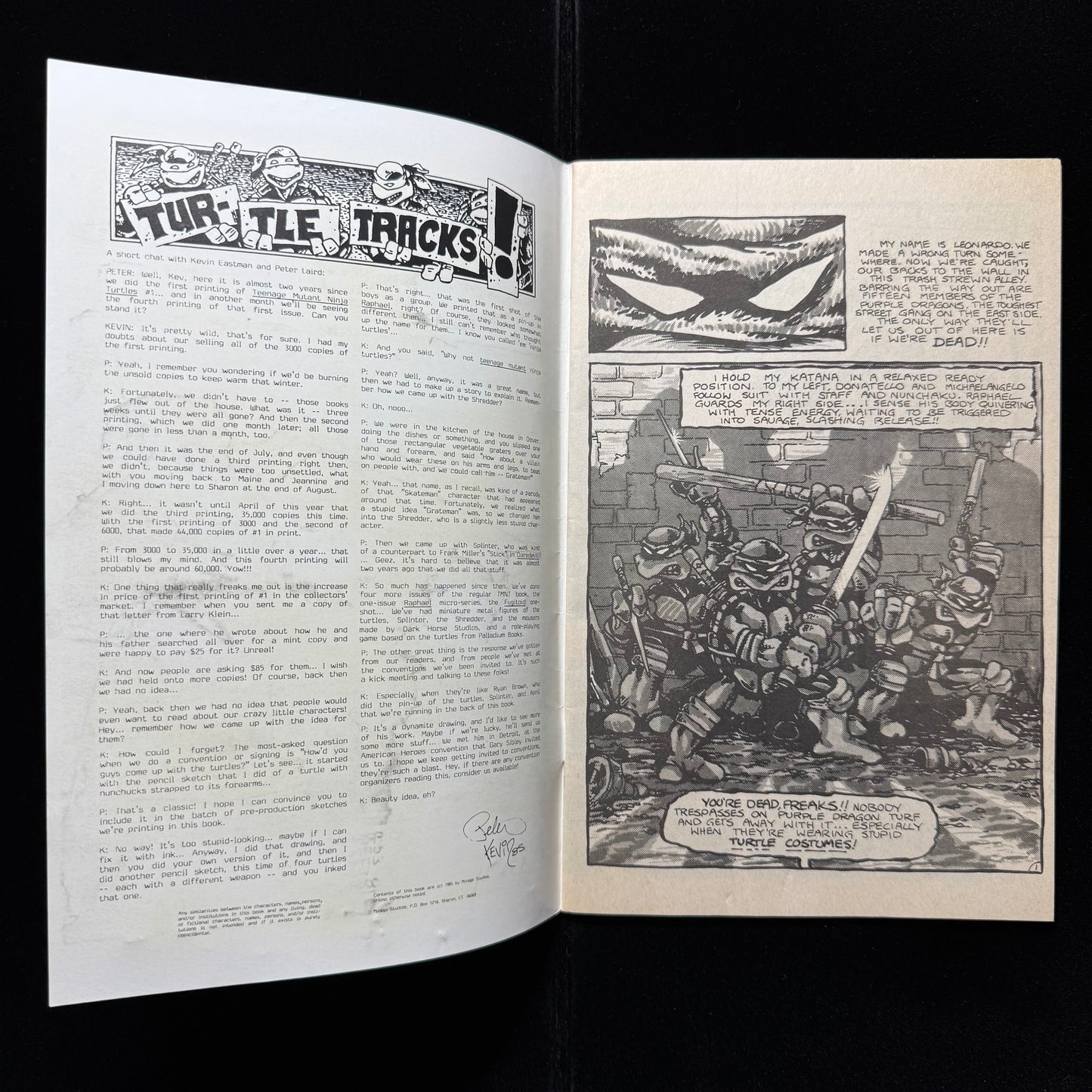 Teenage Mutant Ninja Turtles 1 - 4th Printing - Copper Age Mirage Comics 1985