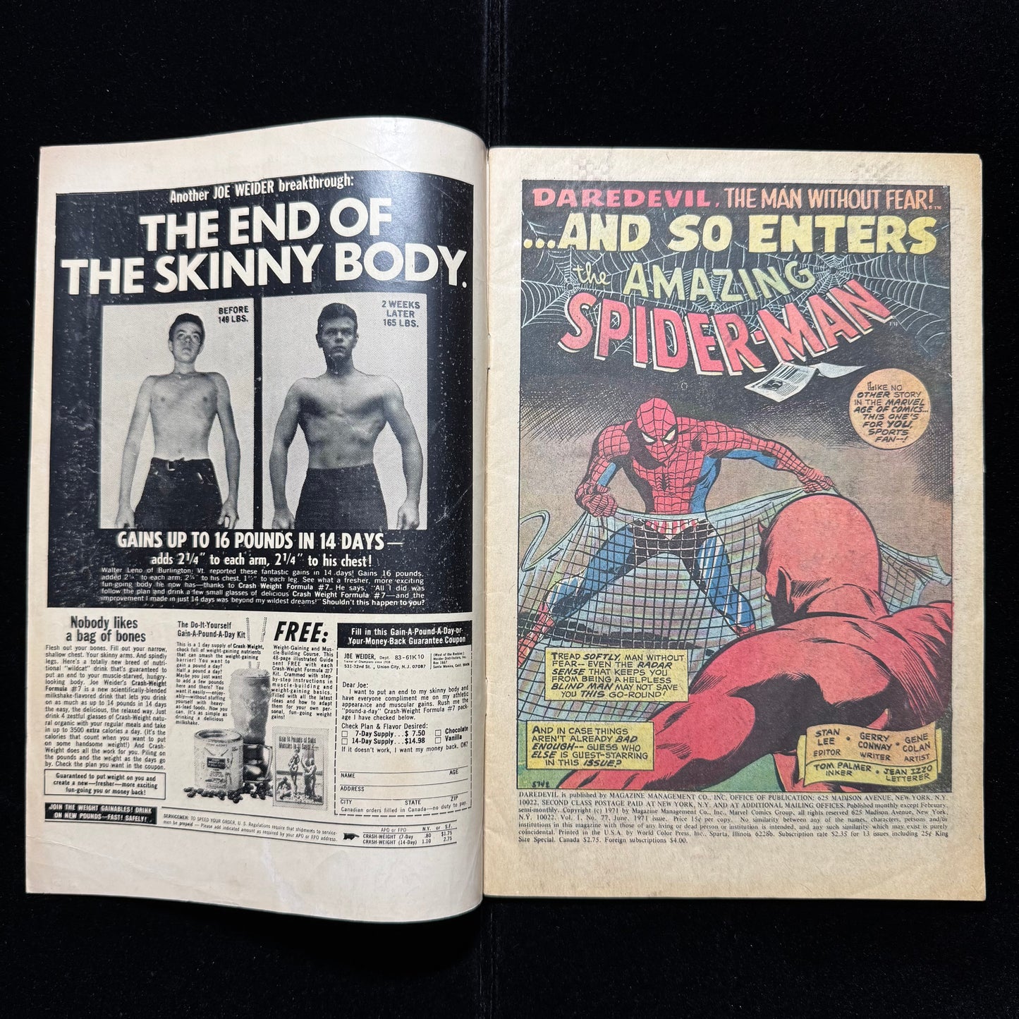 Daredevil 77 - Featuring Spider-Man & Namor - Bronze Age Marvel Comics 1971