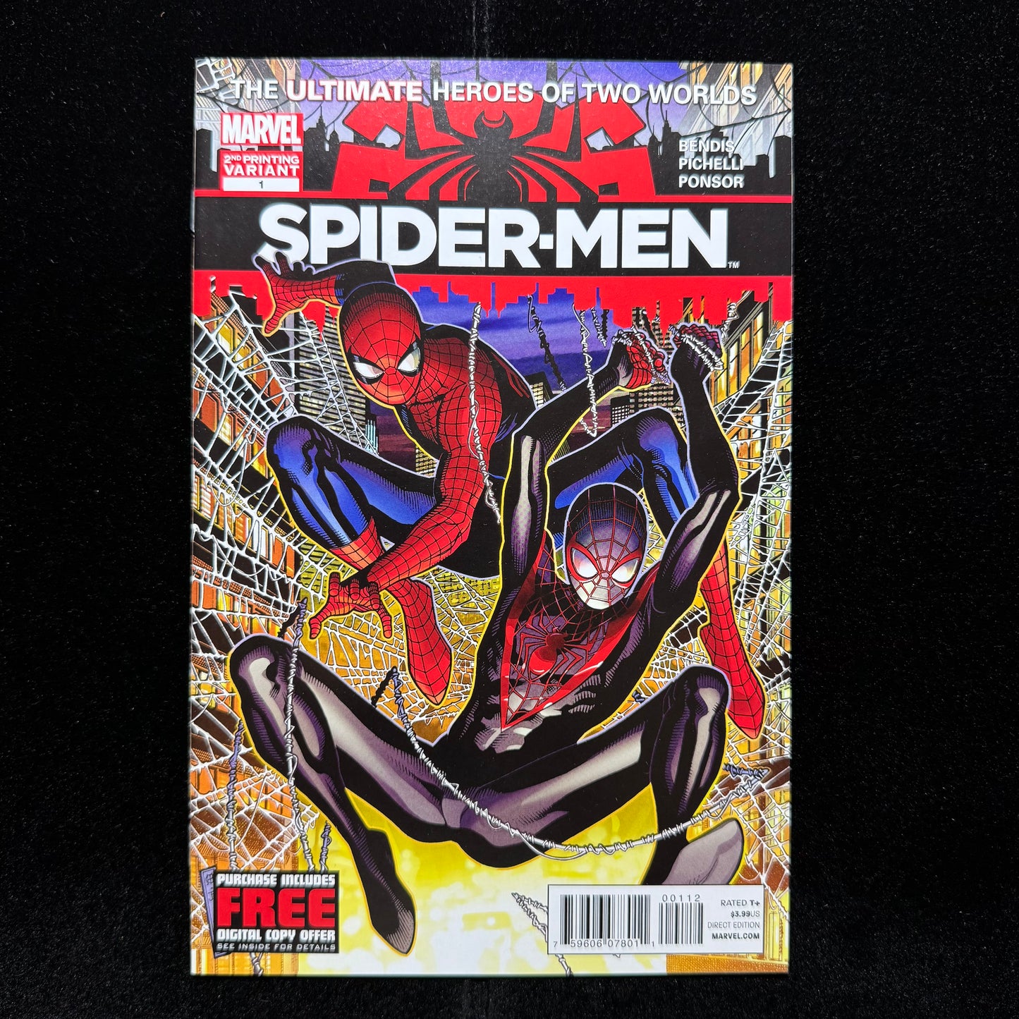 Spider-Men 1 - 2nd Print Mask Variant - Modern Age Marvel Comics 2012
