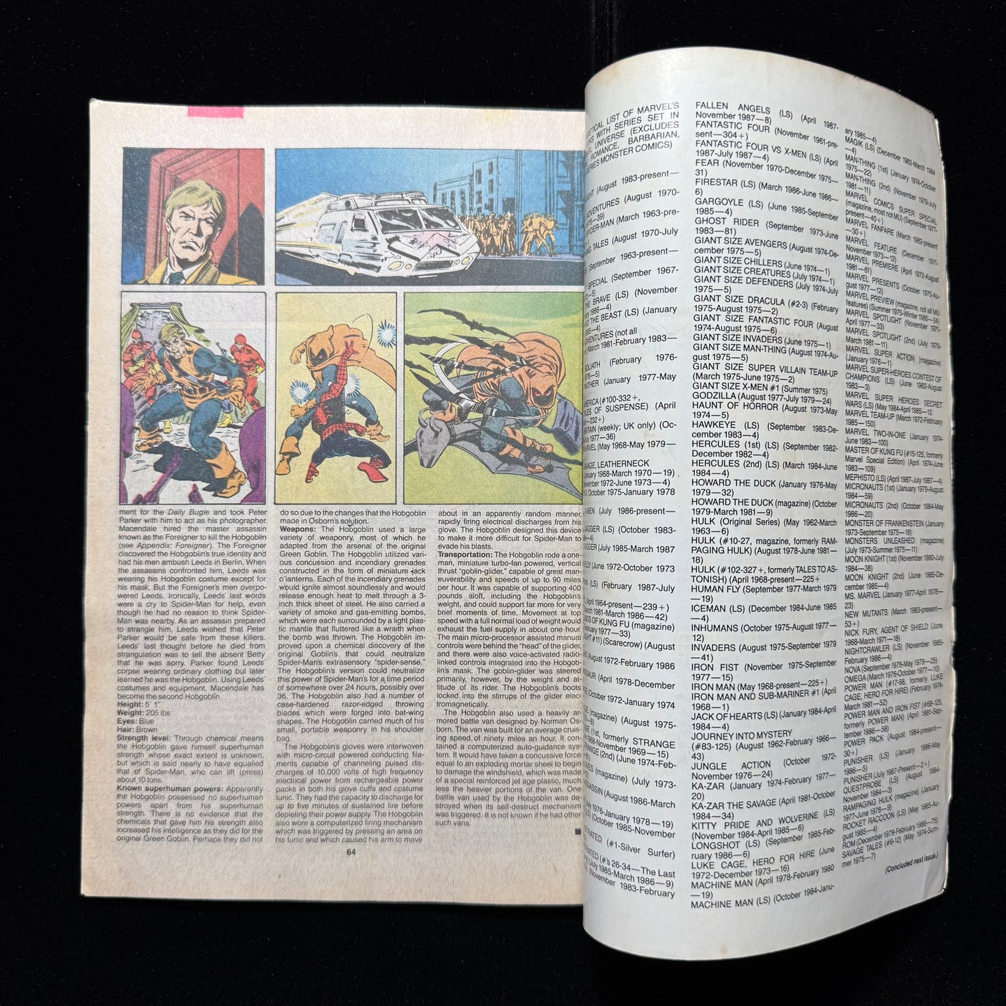 Official Handbook Of The Marvel Universe 17 - Copper Age Marvel Comics 1987