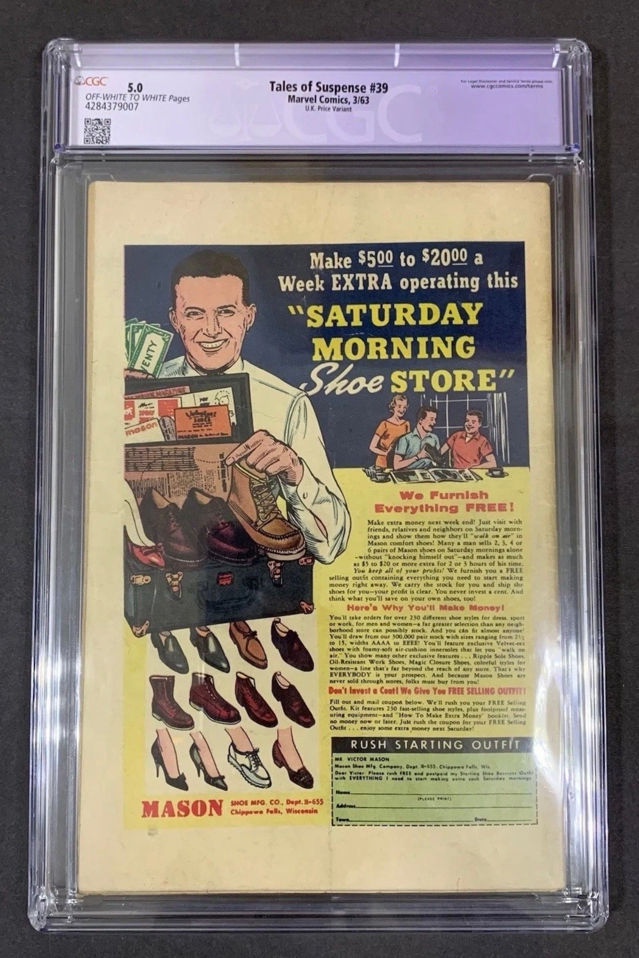 Tales Of Suspense 39/ CGC 5.0 Restored (purple Label)/ Marvel Comics 1963