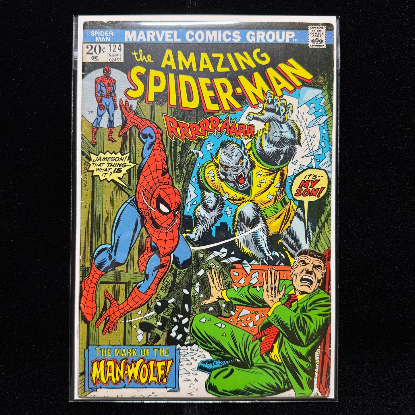 Amazing Spider-Man 124 - 1st App Of Man-Wolf - Bronze Age Marvel Comics 1974