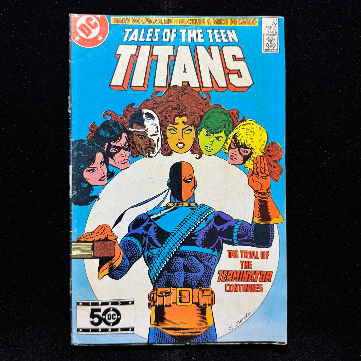 Tales Of The Teen Titans 54 - Deathstroke Cover - Copper Age Dc Comics 1985