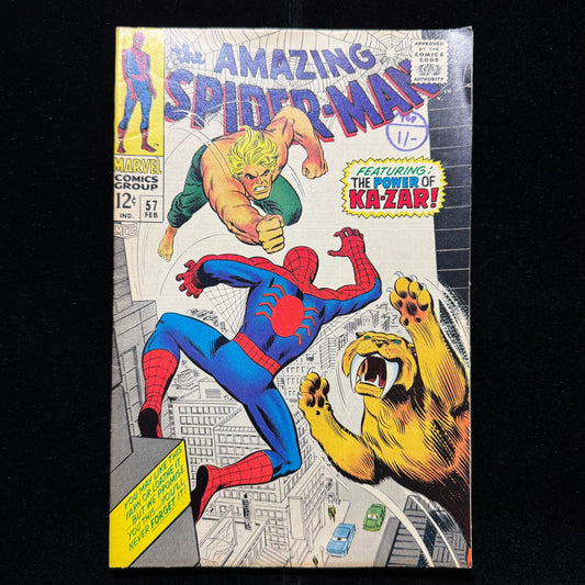 Amazing Spider-Man 57 - Spider-Man And Ka-Zar 1st Meet - Silver Age Marvel 1968