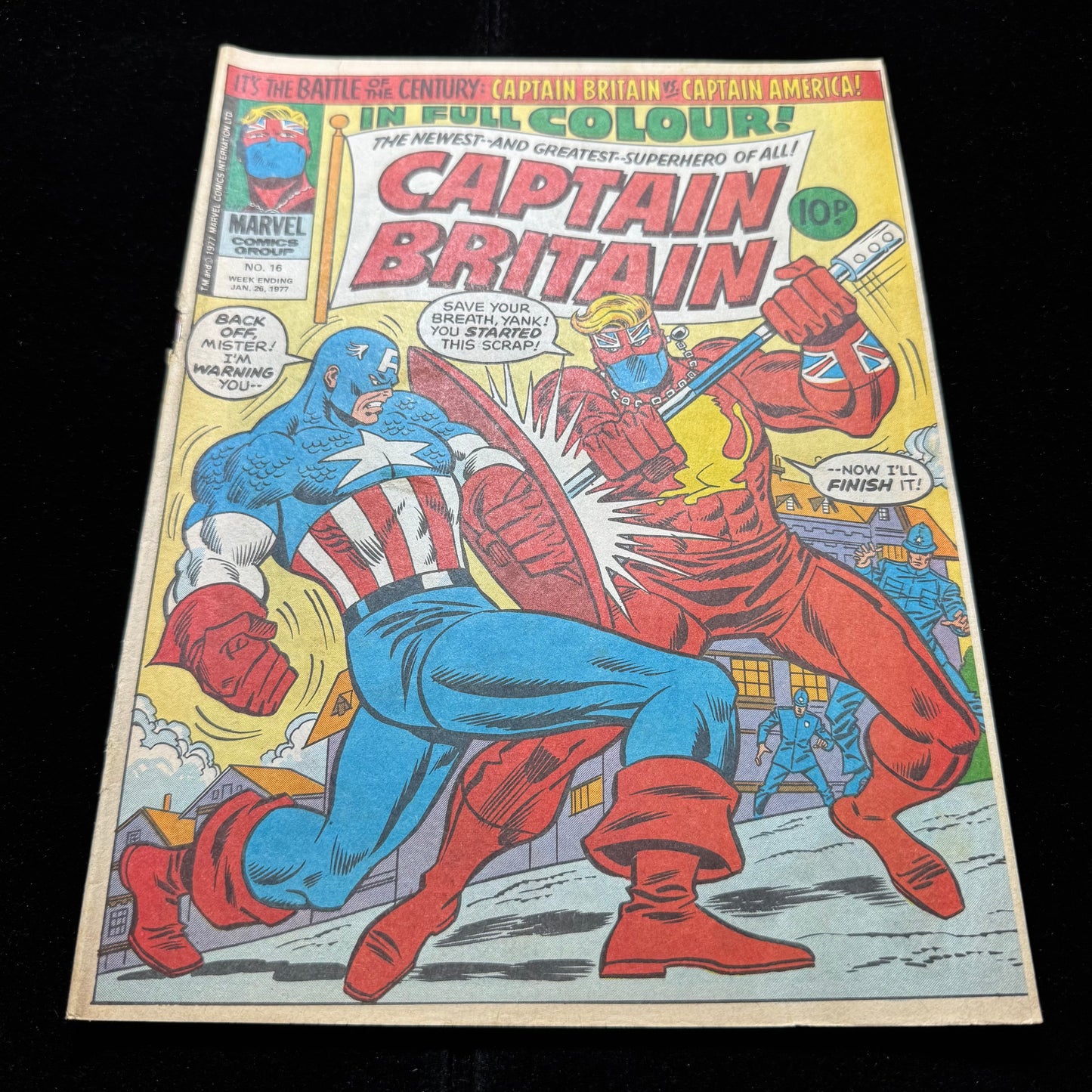 Captain Britain 16 - 1st Meeting Of Cap Britain & Cap America - Bronze Age 1977