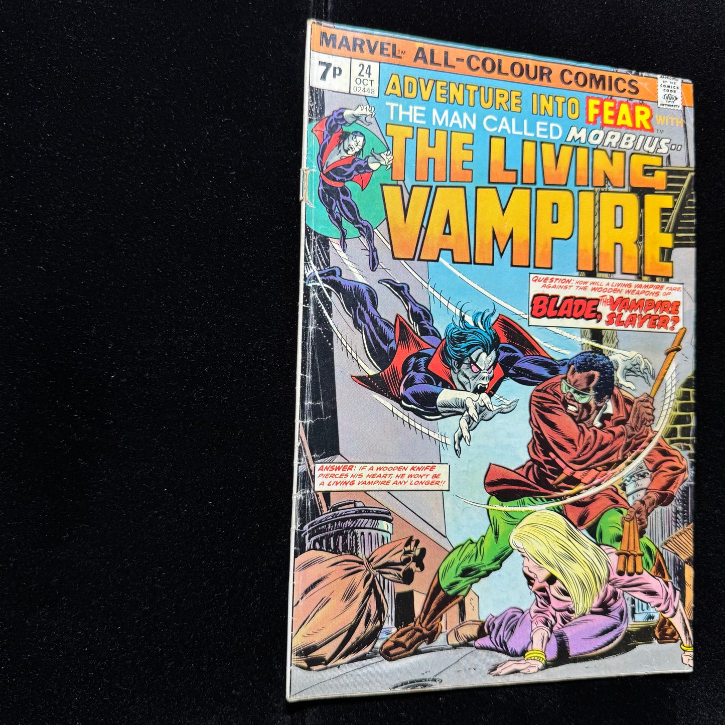 Adventure Into Fear 24 - Blade And Morbius 1st Meet - Bronze Age Marvel 1974