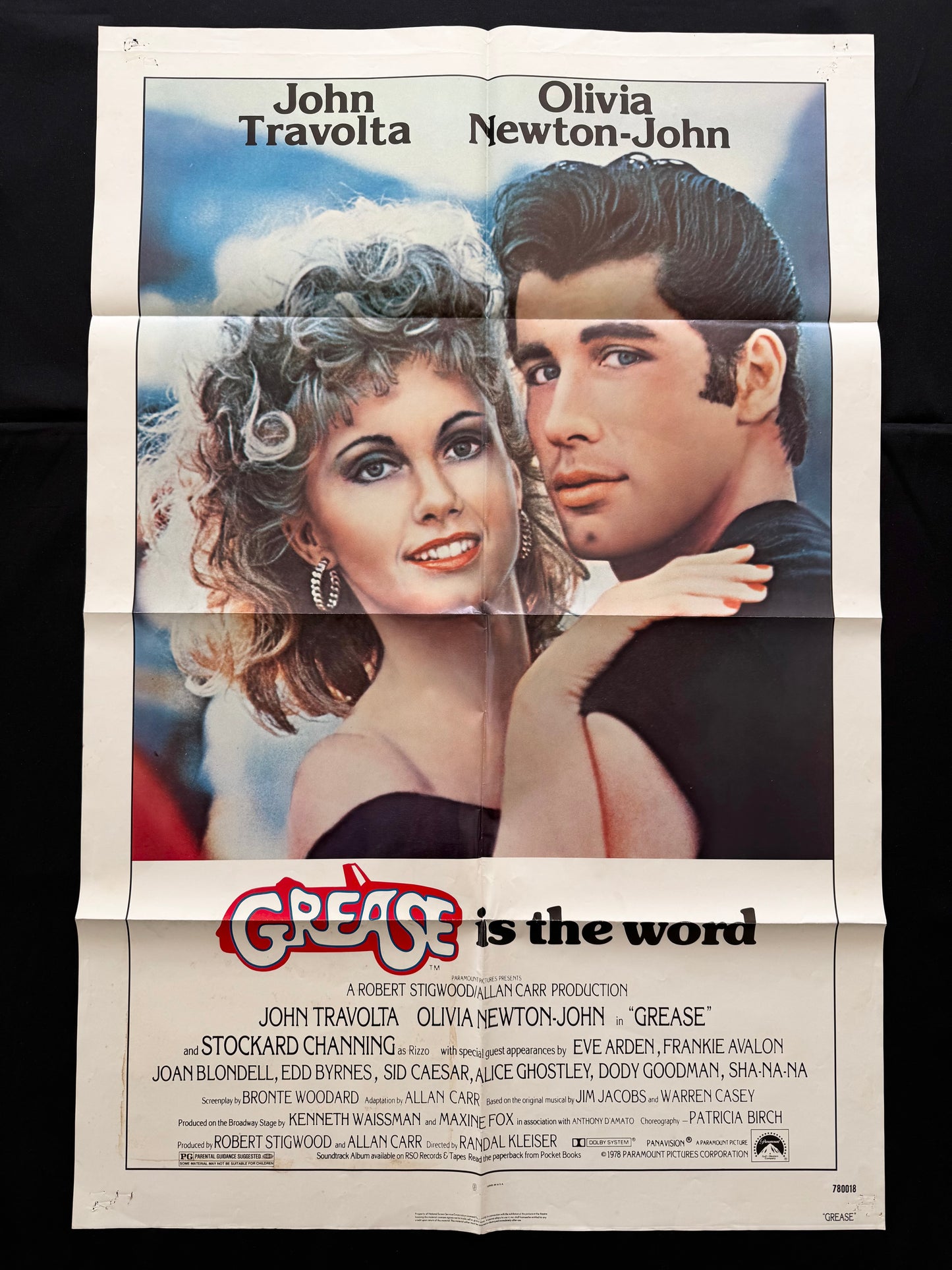 Grease 1978 Original US One Sheet Cinema Poster John Travolta Olivia Newton-John