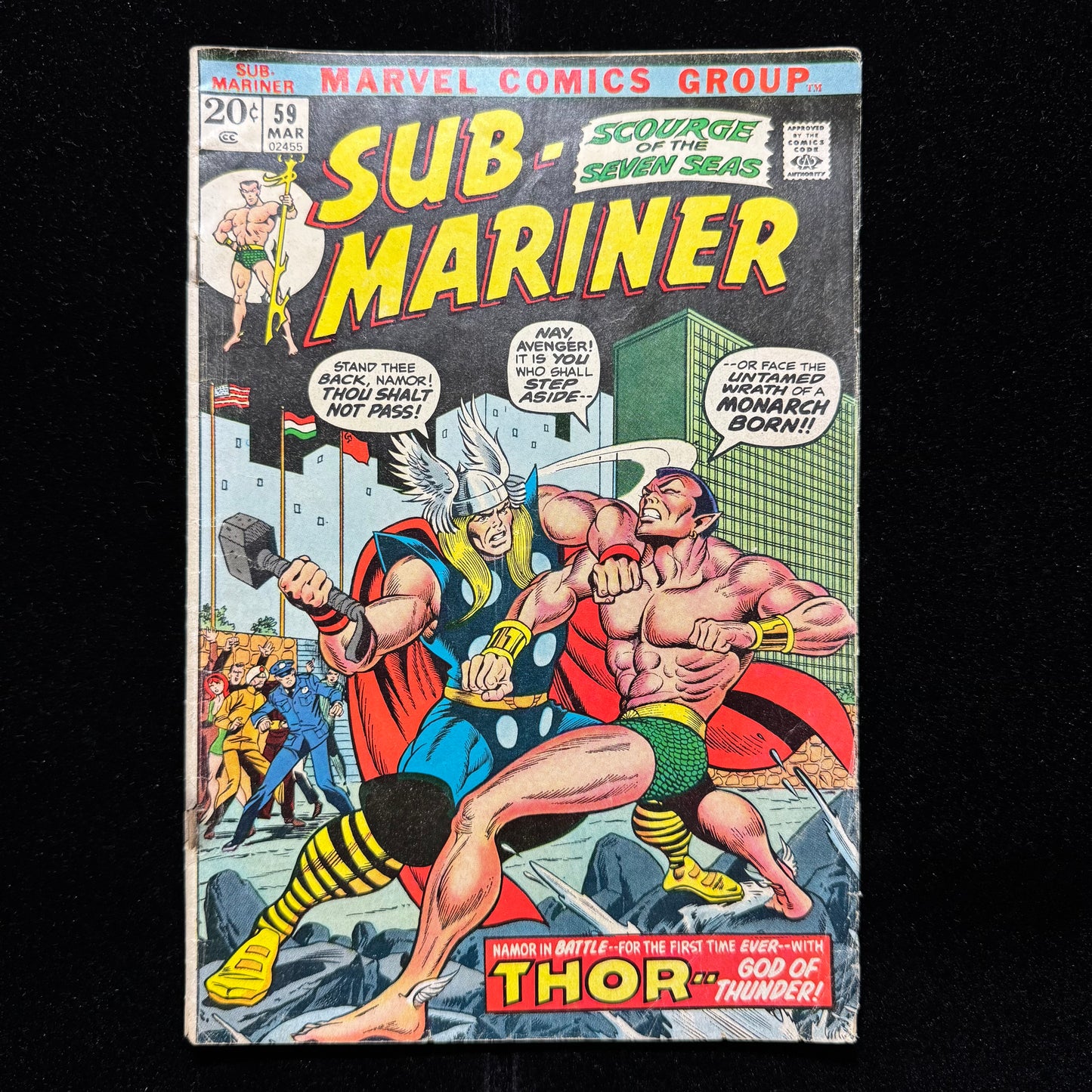 Sub-Mariner 59 - Battle Of Sub-Mariner Vs Thor - Bronze Age Marvel Comics 1973