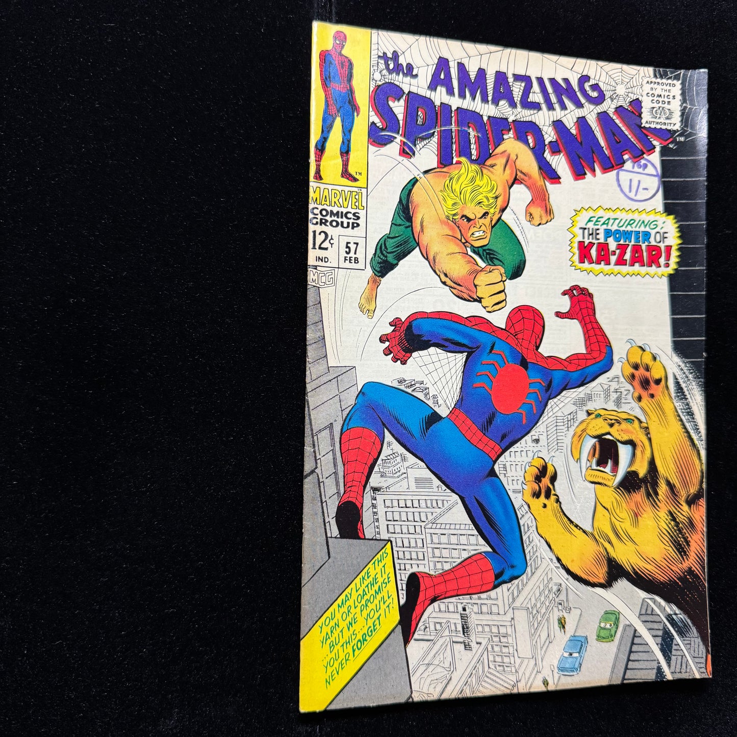 Amazing Spider-Man 57 - Spider-Man And Ka-Zar 1st Meet - Silver Age Marvel 1968