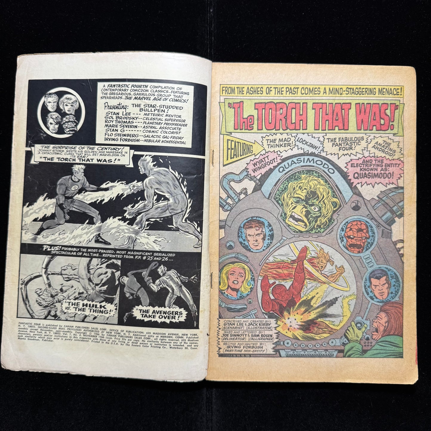 Fantastic Four Annual 4 - Origin Of Human Torch - Silver Age Marvel Comics 1966