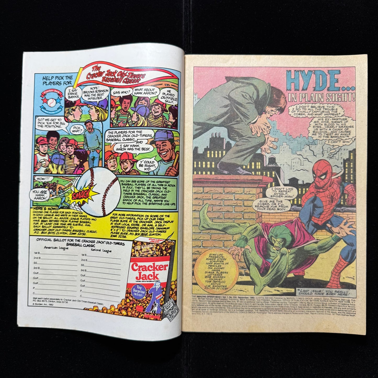 Amazing Spider-Man 232 - Newsstand Edition - Bronze Age Marvel Comics 1982