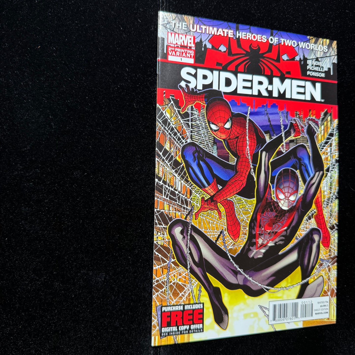 Spider-Men 1 - 2nd Print Mask Variant - Modern Age Marvel Comics 2012