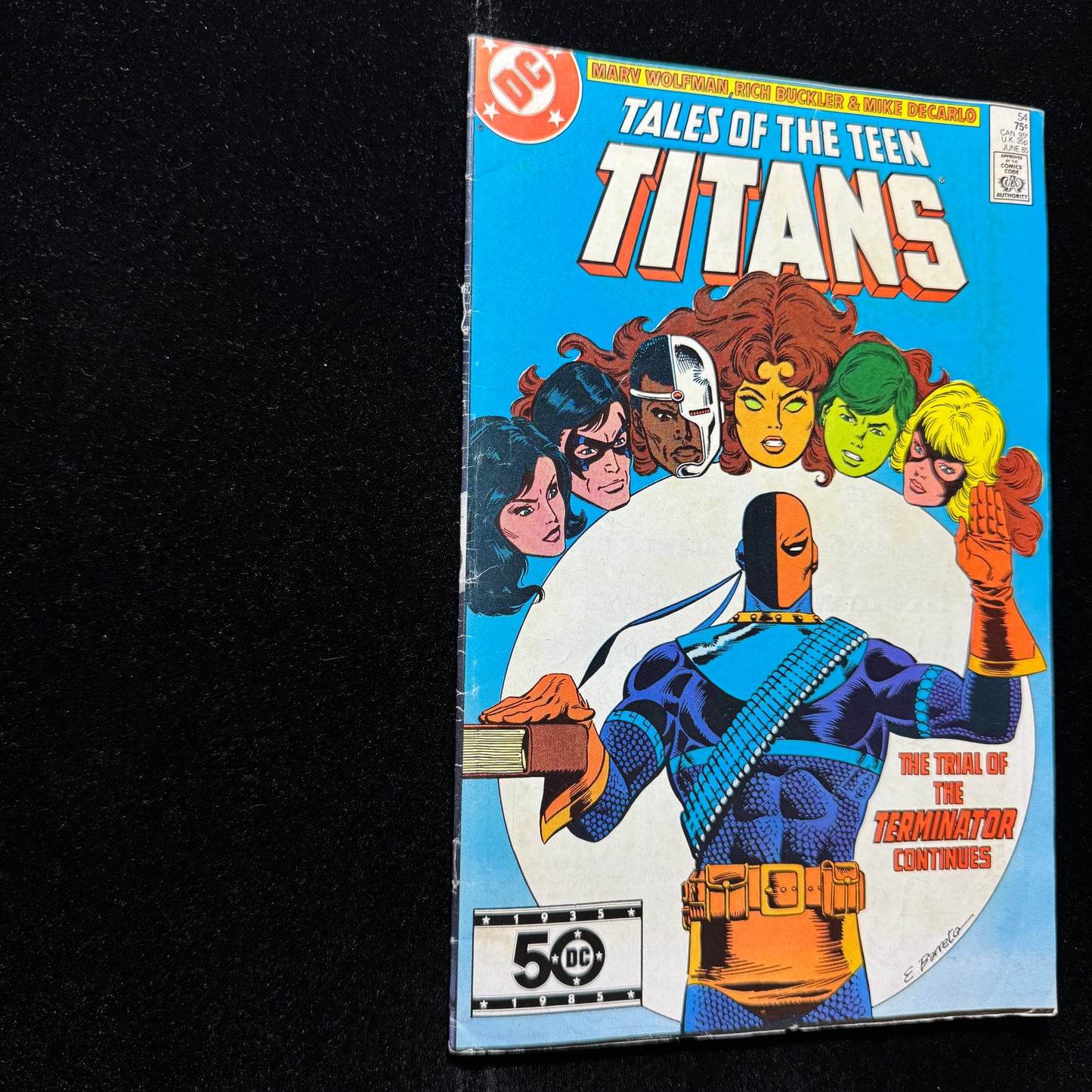 Tales Of The Teen Titans 54 - Deathstroke Cover - Copper Age Dc Comics 1985