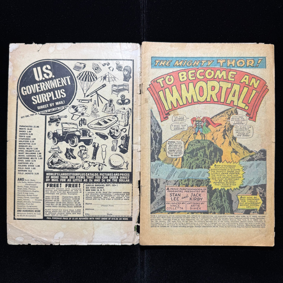 Thor 136 - 1st App Sif, 1st App Of The Lurking Unknown - Silver Age Marvel 1967