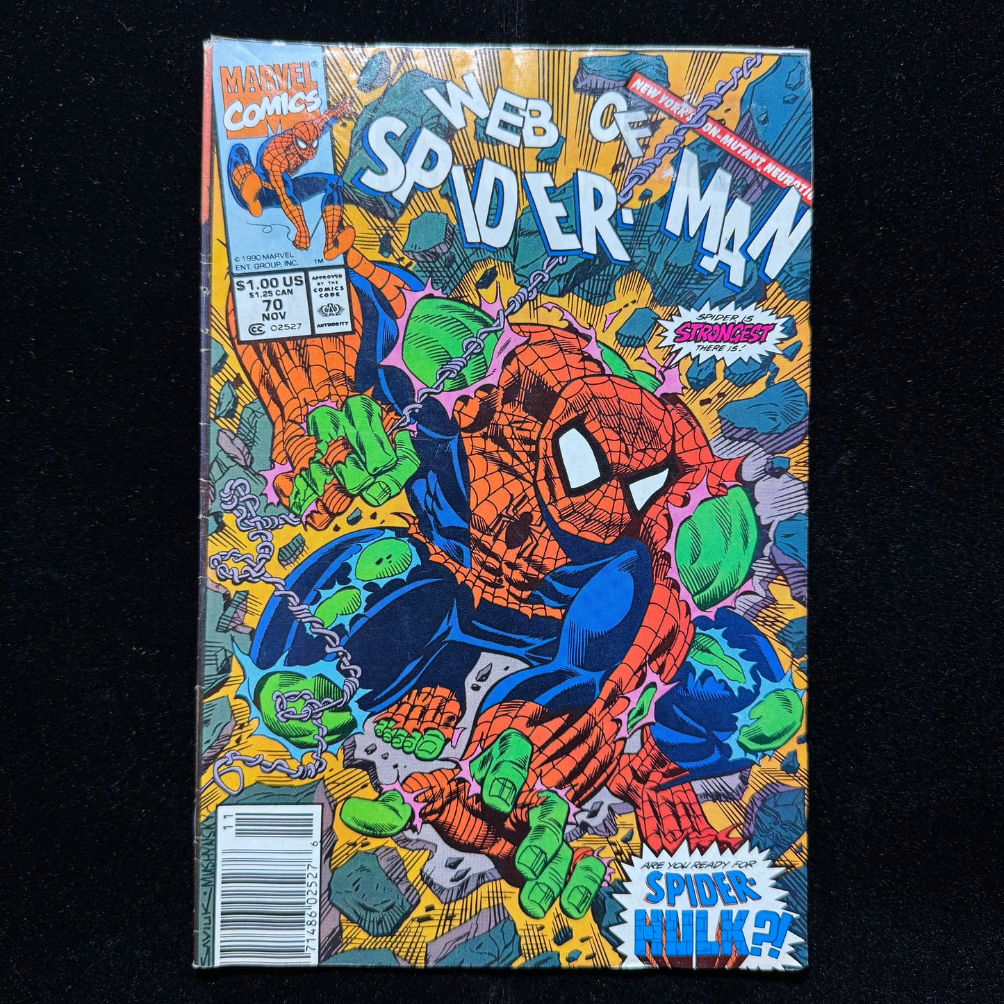 Web Of Spider-Man 70 - Newsstand - 1st App Spider-Hulk - Copper Age Marvel 1990