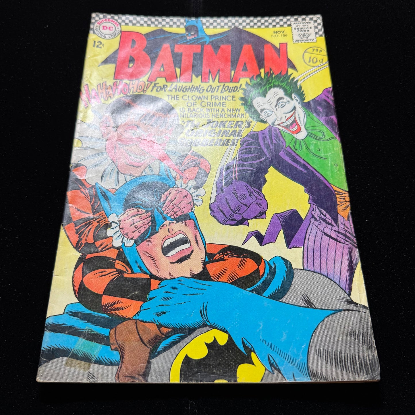 Batman 186 - 1st Appearance Of Gaggy The Clown - Silver Age Dc Comics 1966