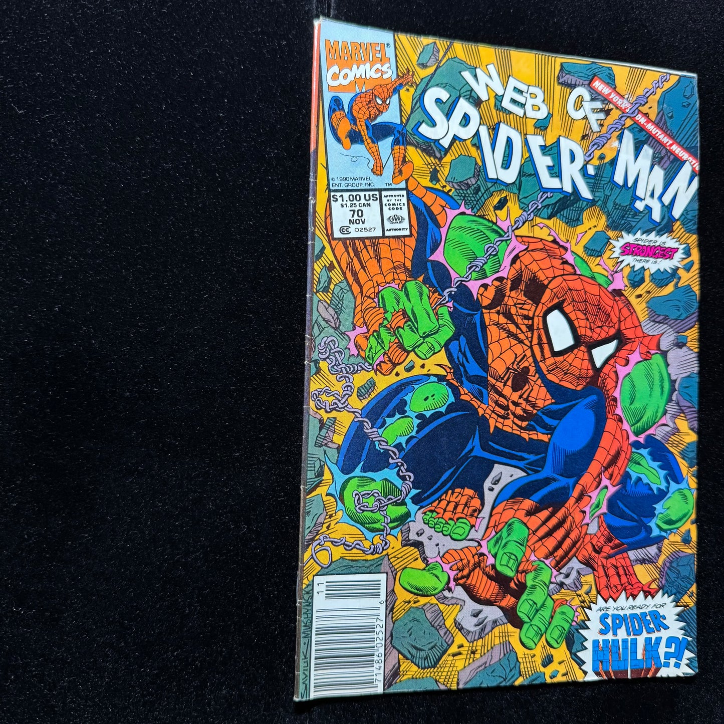 Web Of Spider-Man 70 - Newsstand - 1st App Spider-Hulk - Copper Age Marvel 1990