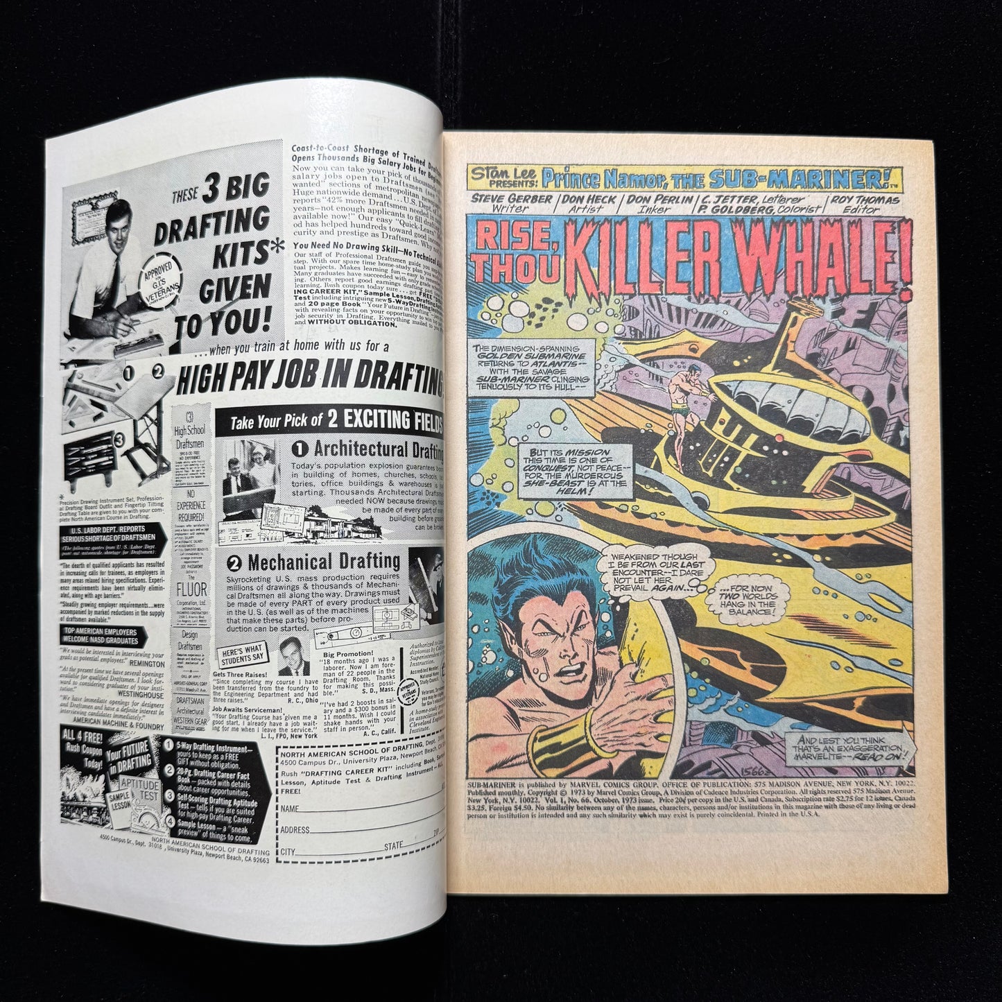Sub-Mariner 66 - 1st Appearance Of Clay Wilson - Bronze Age Marvel Comics 1973