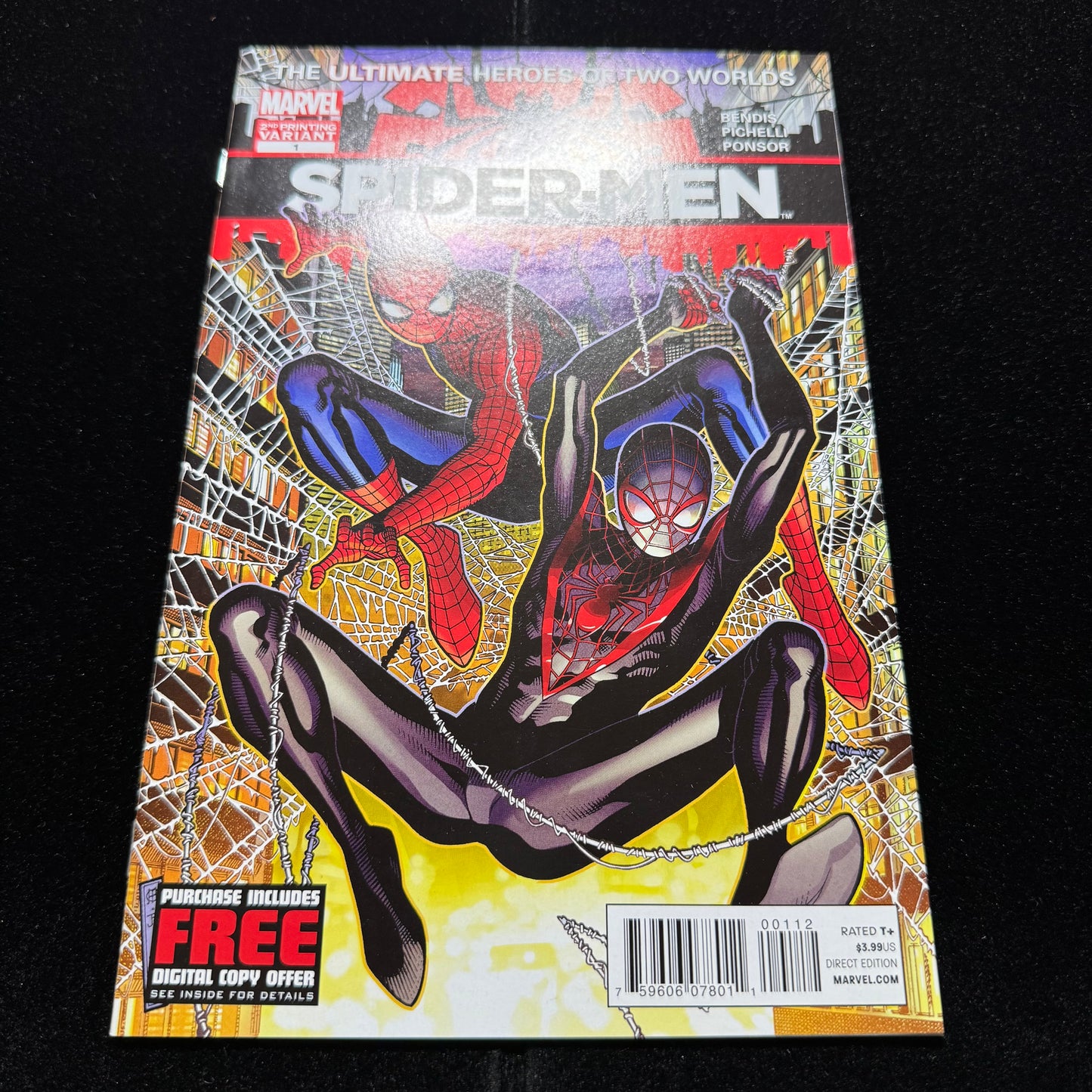 Spider-Men 1 - 2nd Print Mask Variant - Modern Age Marvel Comics 2012