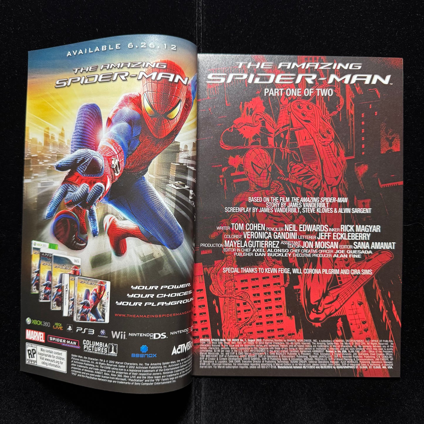 Amazing Spider-Man: The Movie 1-2 - Full Set - Modern Age Marvel Comics 2012