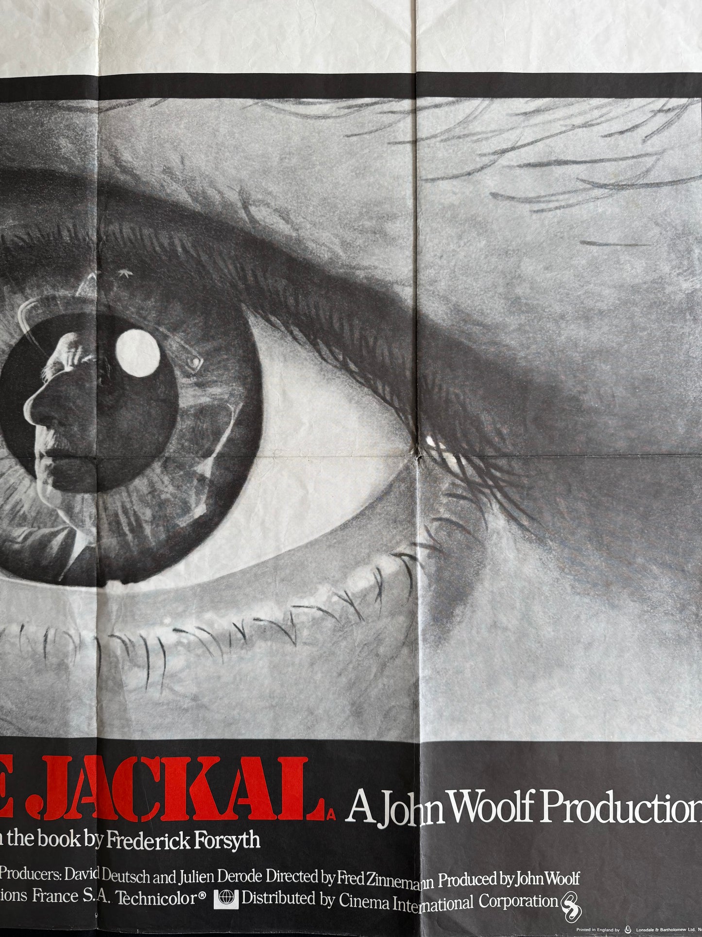 The Day Of The Jackal 1973 - Original UK Quad Cinema Poster - Folded