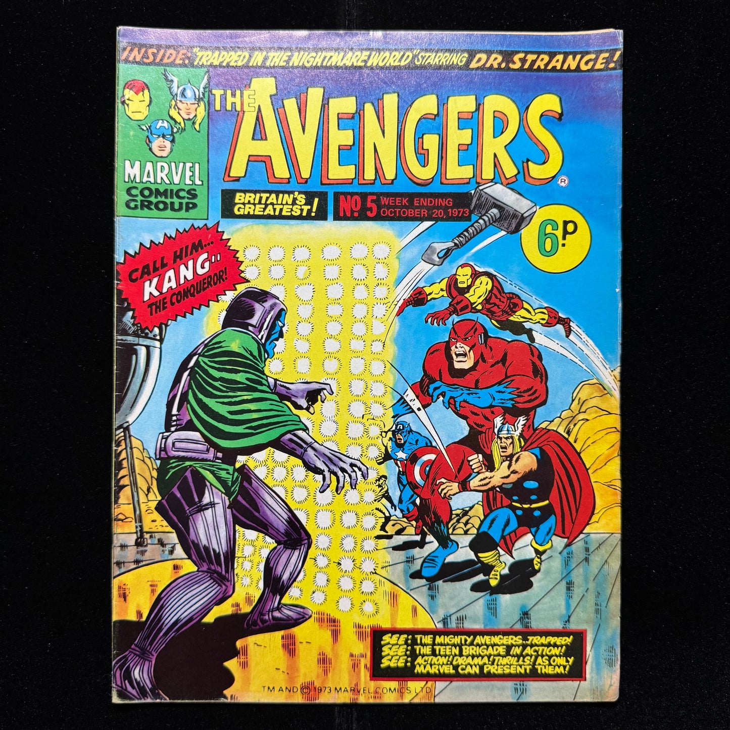 The Avengers 5 - Uk Reprint Of Avengers 8 1st App Kang - Bronze Age Marvel 1973