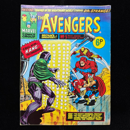 The Avengers 5 - Uk Reprint Of Avengers 8 1st App Kang - Bronze Age Marvel 1973