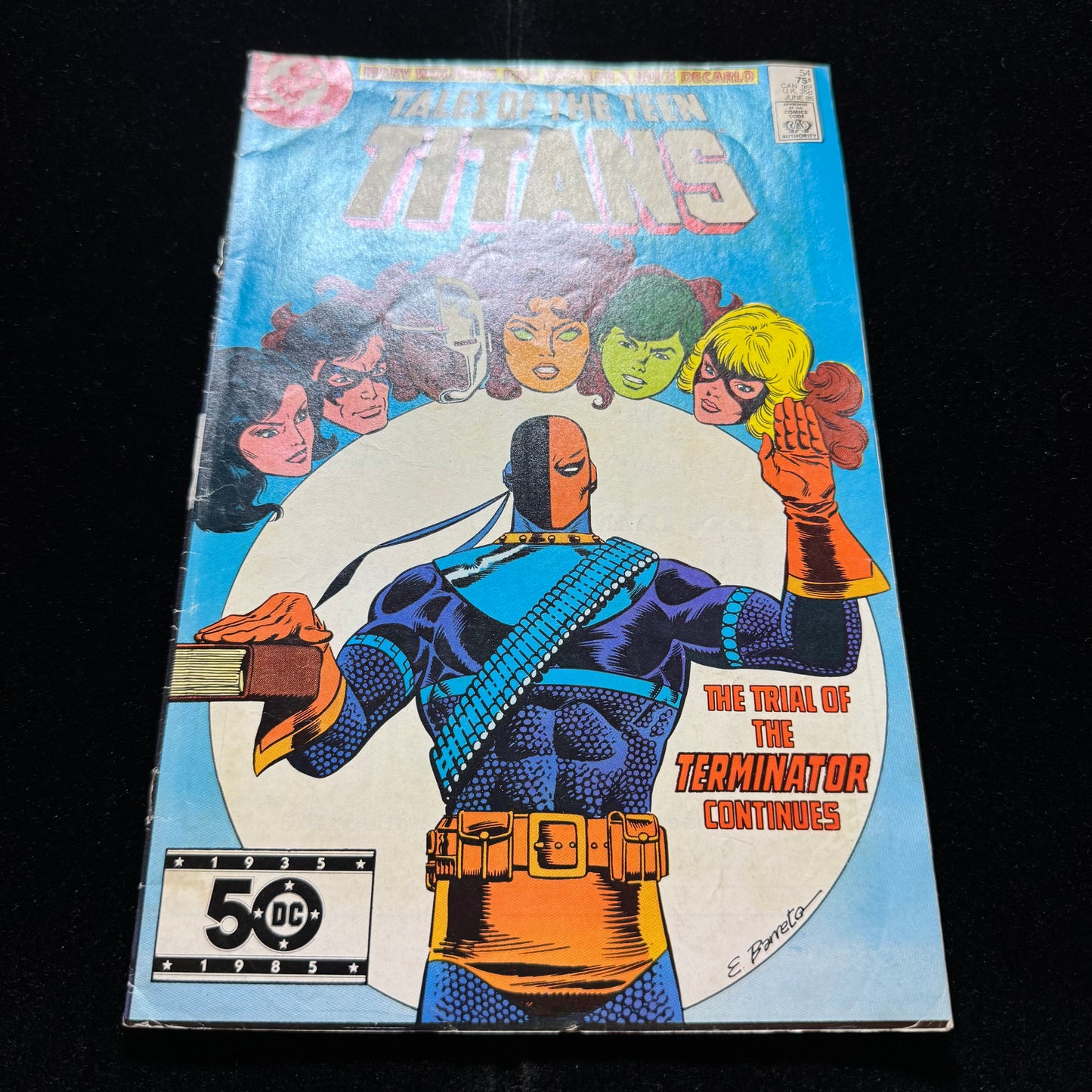 Tales Of The Teen Titans 54 - Deathstroke Cover - Copper Age Dc Comics 1985