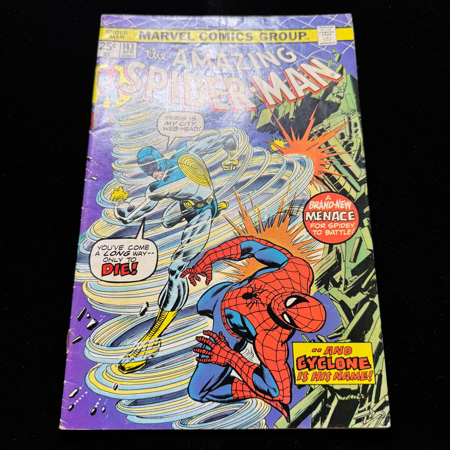 Amazing Spider-Man 143 - Peter And MJ First Kiss - Bronze Age Marvel Comics 1975